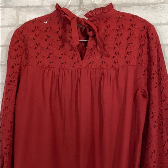 Madewell pierced eyelet ruffle blouse size Small - Picture 11 of 14